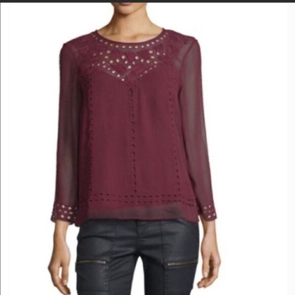 Joie Raisin Gaiane Embroidered Eyelet Blouse - Picture 3 of 11